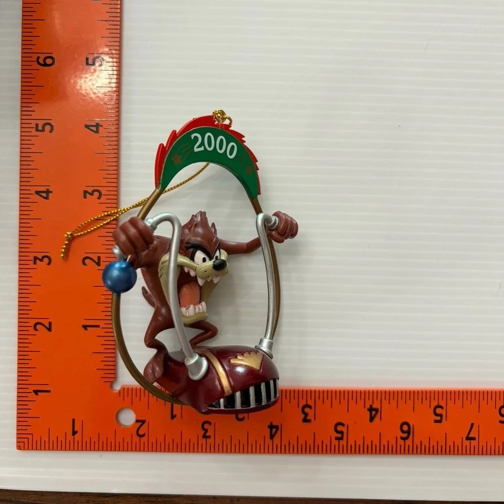 Vintage 2000 Taz Christmas Ornament Motorcycle Biker Handle Bars